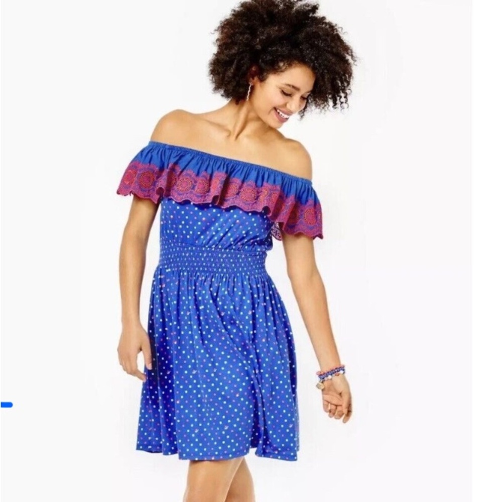 LILLY PULITZER Kalama Off-The-Shoulder Smocked Dress